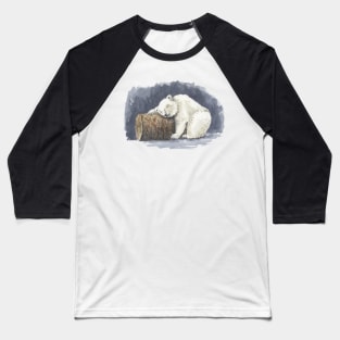 Sleeping polar bear, watercolor art Baseball T-Shirt